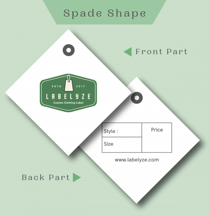 Custom Hang Tag-Spade Shape