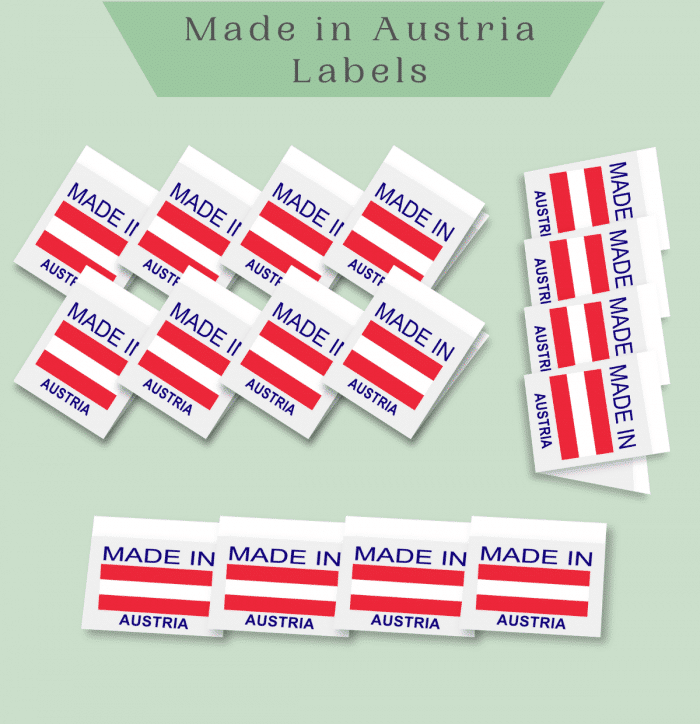 Made in AUSTRIA labels -Premade Labels by Labelyze