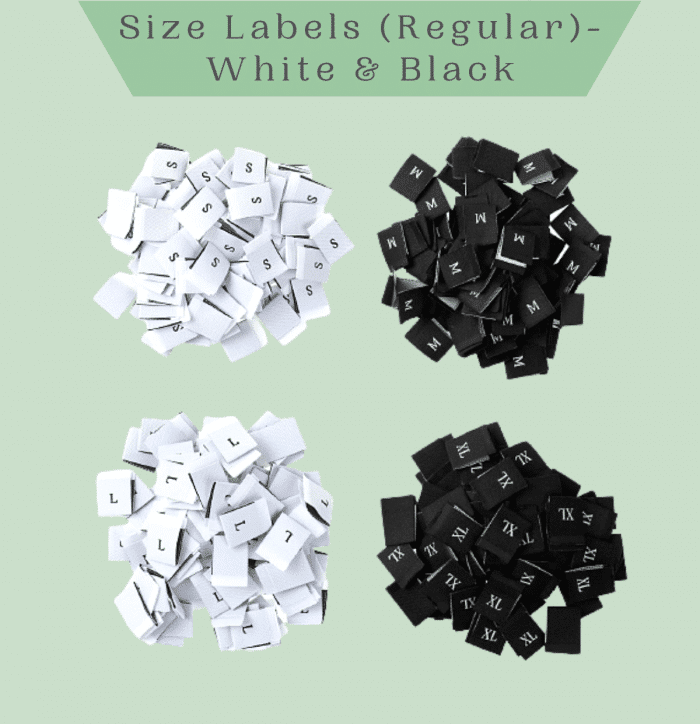 Size Labels Regular - White & Black