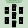 Woven Size Labels- Regular Black- XS to XXL - Labelyze