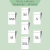Woven Size Labels- Regular White- XS to XXL - Labelyze