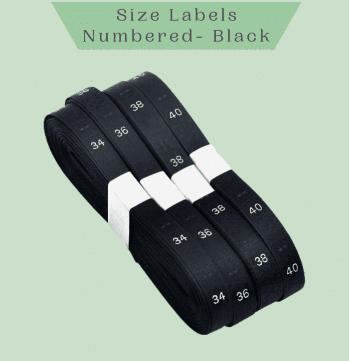 Numbered Size Labels- Custom Number - Black Sample2- Labelyze