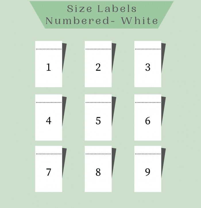 Numbered Size Labels- Custom Number-White-Labelyze