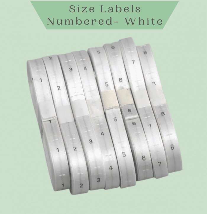 Numbered Size Labels- Custom Number - White Sample- Labelyze